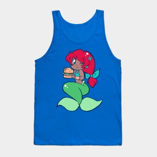 Mermaid Eating a Burger Tank Top